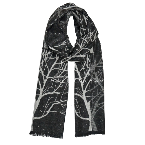 Eleganter Schal aus Wolle, Wollschal, 30cmx180cm, schwarz, weiß, 3117 - zum Schließen ins Bild klicken